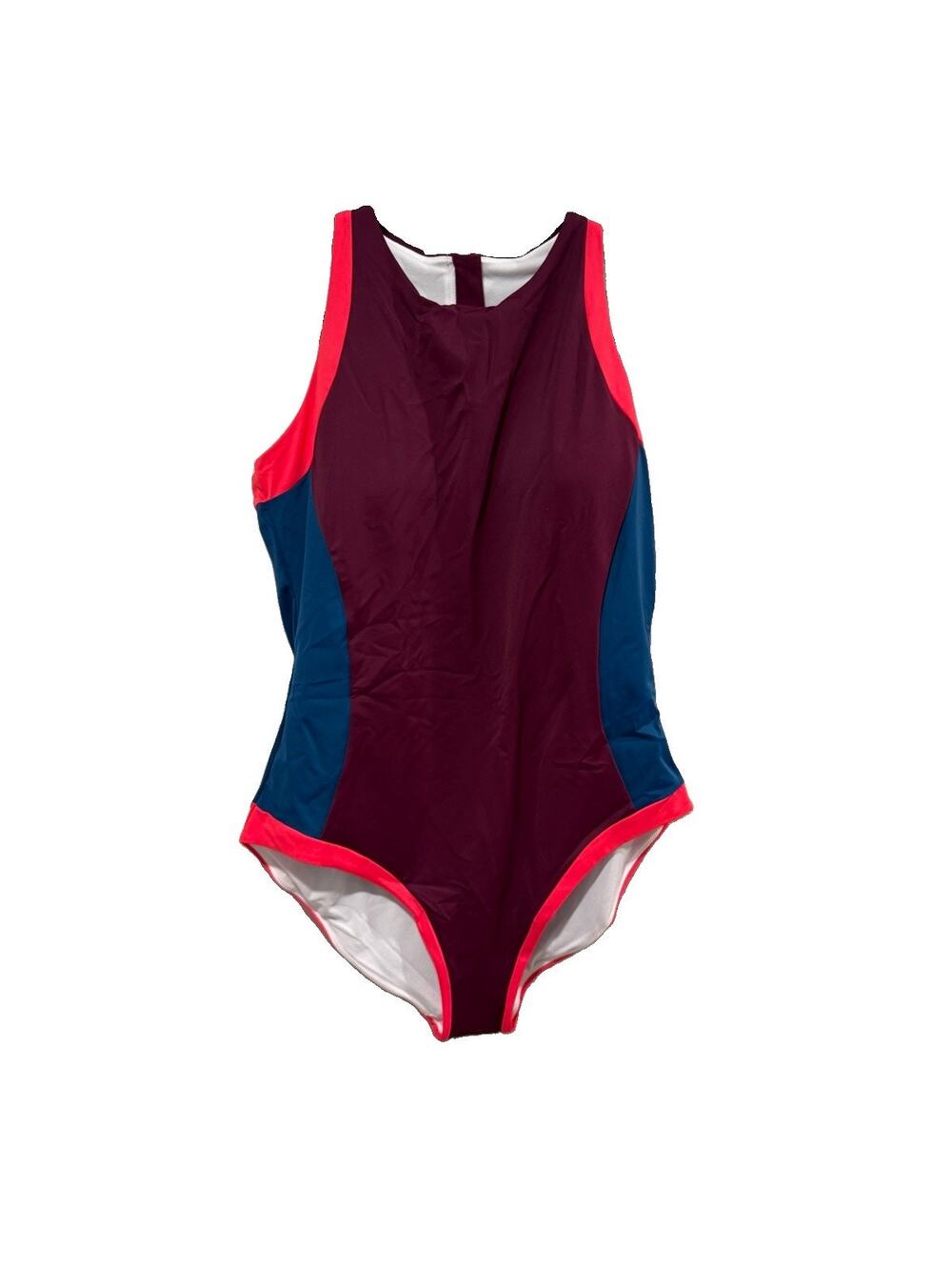 Boden Boden Purple Piped Sporty Swimsuit Women’s Size 16 - 18 NWT